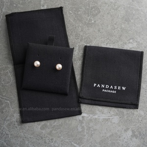 กระเป๋าผ้าฝ้ายลายก้างปลา PandaSew พร้อมแผ่นรองสำหรับใส่สร้อยคอ กำไล แหวน จี้ และเครื่องประดับอื่นๆ - Product Image 3