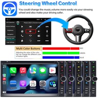 Autoradio double DIN 7 pouces avec CarPlay sans fil, Android Auto, GPS, lecteur CD pour MP5, commande au volant 5.0, garantie 1 an