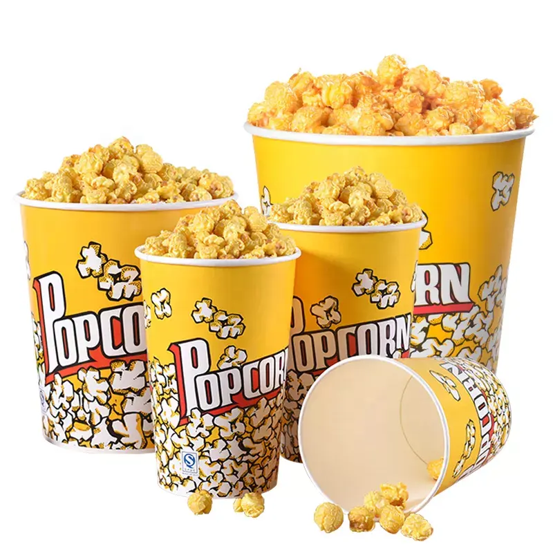 Logo Kustom Pabrik Cangkir Popcorn Kertas Ember Popcorn Ember Ayam Goreng