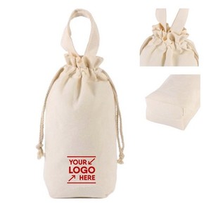 Personalized Design Canvas <b>Drawstring</b> Cosmetic <b>Bag</b> with Handle - Product Image 1
