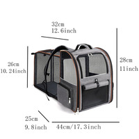 Erweiterbarer Haustier-Rucksack Faltbare Atmungsaktive Netz-Reisetasche für Katzen Großer Stauraum Tragbare Outdoor-Transporttasche für Kleine Katzen und Hunde