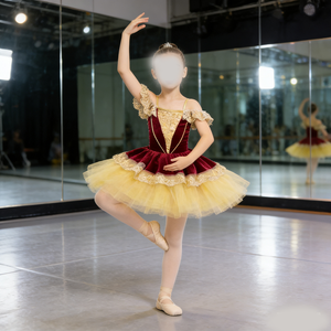 Vestido <span class=keywords><strong>de</strong></span> <span class=keywords><strong>Ballet</strong></span> Brillante para Niñas, Traje <span class=keywords><strong>de</strong></span> Actuación, Falda con Volumen Estilo Barroco, Vestido Largo, Atuendo para Actuaciones, Ropa <span class=keywords><strong>de</strong></span> Escenario - Product Image 1