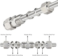 Sambungan Equal Union Baja Tahan Karat 304 Heavy-Duty 12mm Multi-ukuran untuk Sambungan Pipa Tembaga/Baja Tahan Karat untuk Sistem Pneumatik