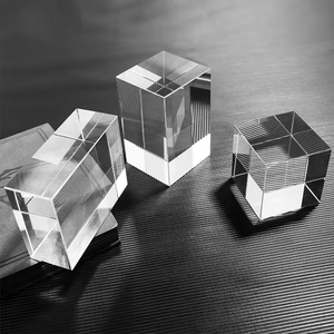 Danh dự của pha lê tùy chỉnh <span class=keywords><strong>3D</strong></span> màu trắng trong suốt phôi Cube pha lê khoảng trống <span class=keywords><strong>Laser</strong></span> khắc thăng hoa khoảng trống pha lê - Product Image 2