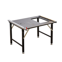 Scie à table portable WJ108 avec table en acier inoxydable, support latéral extensible, capacité de coupe de 830 mm, légère, pour le bricolage et le travail du bois