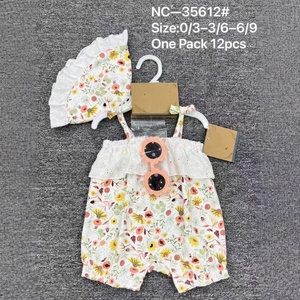 Vente <span class=keywords><strong>en</strong></span> gros Vêtements rampants modèle <span class=keywords><strong>en</strong></span> écharpe pour bébé femme florale de haute qualité avec chapeau lunettes Costume de bébé trois pièces - Product Image 4