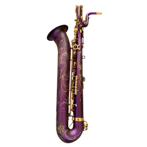 東洋音楽プロ仕様 パープルラッカー仕上げ バリトンサックス - ローア 保護PCフライトケース付き - Product Image 3