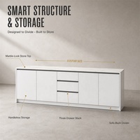 Meuble bas de bureau moderne laqué toucher doux avec serrure, hauteur réglable, rangement multifonctionnel et compartiment de classement latéral pour bureau à domicile