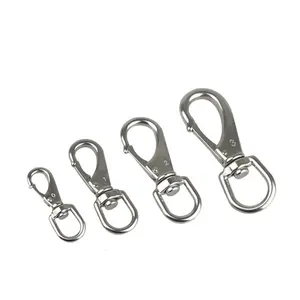 316 Stainless Steel Flag Clips for Flagpole Rope-3.5 Inch Swivel Snap Hook Flag Pole Clips Diving Clips Spring Hooks