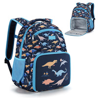 Sac à déjeuner 2-en-1 pour garçons de l'école primaire, classes 1 à 6, en microfibre isolante, simili cuir, sans fermeture