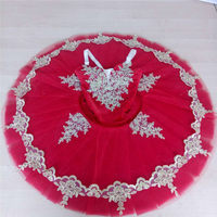 Costume de ballet vintage en dentelle pour enfants avec jupe tutu bouffante, tenue de danse professionnelle Lago des cygnes pour filles