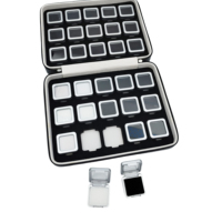 Lot de 30 boîtes de présentation en plastique pour pierres précieuses avec étui zippé en cuir PU, organisateur portable pour pierres en vrac, idéal pour le voyage