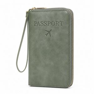 Porta Pasaportes Multifuncional Personalizado de Cuero PU, Bolsa para Certificados de Viaje, Cartera para Tarjetas y Boletos con Correa - Product Image 4