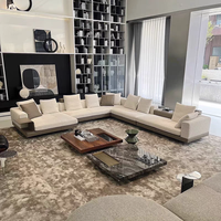 Modernes minimalist isches italienisches L-förmiges Schnitts ofa Quadratisches modulares kombinierbares Möbelset für das Wohnzimmer der Villa