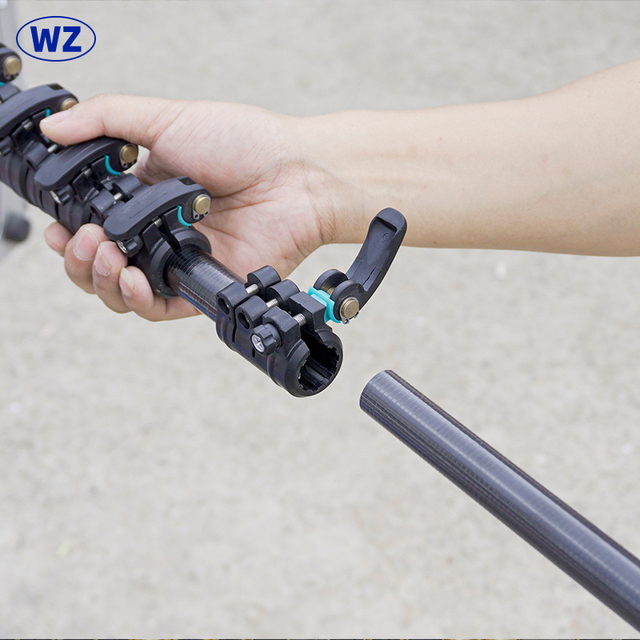 Carbon Fiber Telescopic Pole Cheap Price Customize Good Nylon Flip Locking Clamp Extra Clamp for  Your Own Adaptor