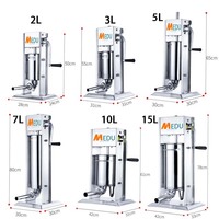 Embutidor de salchichas eléctrico para uso doméstico, máquina de llenado vertical manual comercial de 3l, 10l, 15l, fabricante de salchichas