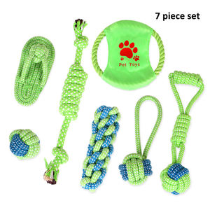 Üretici toptan OEM özel logo bite direnci yeşil dayanıklı halat topu seti evcil köpek oyuncak - Product Image 2