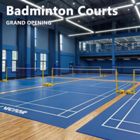 Revêtement de sol sportif en PVC pour terrain de badminton HANLI, 4,5 mm d'épaisseur, écologique, antidérapant, absorbant les chocs, antibactérien, élastique