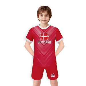 Gran oferta, personalizada para niños y niñas adolescentes para camiseta de fútbol, conjunto de fútbol del equipo nacional, Manga corta elástica de poliéster 100% de secado rápido - Product Image 5