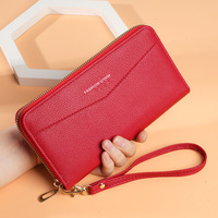 Portefeuille long tendance pour femme, avec fermeture éclair, pour billets de banque et téléphones portables, pochette classique quotidienne