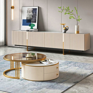 Moderno semplice tavolino rotondo <span class=keywords><strong>in</strong></span> <span class=keywords><strong>vetro</strong></span> con deposito telescopico per il piccolo soggiorno di casa <span class=keywords><strong>in</strong></span> <span class=keywords><strong>legno</strong></span> - Product Image 5