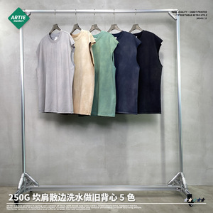 ARTIE Men's Wear ④ 2025 Nueva llegada 250g Chaleco lavado y desgastado para hombres Marca de moda europea y americana Sleevele - Product Image 6