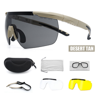Lunettes de protection tactiques avec lentilles en PC de 2,2 mm Branches et sangle réglables Conception convertible