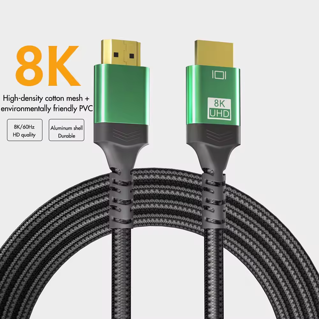 2024 Wholesale 2M New Arrivals UHD HDMI V2.1 Braid Cable 8K 60Hz & 4K 144Hz for HDTV Monitor Computer Projector 8K HDMI Cable