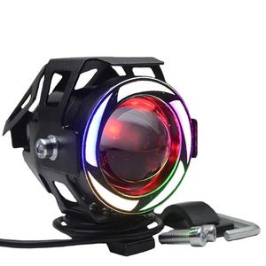 Motorcycle Universal <strong>LED</strong> Headlight U7 Colorful Moto Lights for Scooter Motorbike Fog Lamp Angel <strong>Devil</strong> <strong>Eyes</strong> <strong>LED</strong> External Flashing - Product Image 1