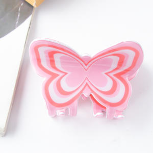 Pinzas de Pelo de Plástico de Color Sólido Estilo Coreano para Mujeres y Niñas, Elegantes Pinzas de Pelo con Forma de Mariposa, Accesorios al por Mayor - Product Image 5