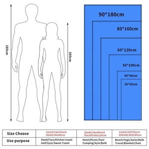 50*100Cm Thể Thao Khăn Siêu Ánh Sáng Thấm Tái Chế Sợi Nhỏ Nhanh Chóng Làm Khô Thể Thao Khăn - Product Image 4