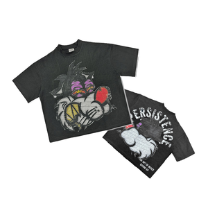 100% coton surdimensionné recadrée t-shirt col montant goutte épaule conception vierge pour impression numérique personnalisé hommes décontracté graphique - Product Image 4