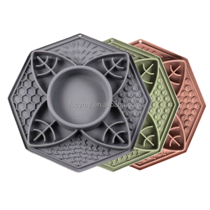 Octagonal Silicone Dog <b>Slow</b> <b>Feeder</b> Bowl, Lick Mat with Suction Base for Anxiety Relief Training - Product Image 1