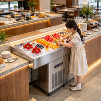 Comptoir réfrigéré pour restaurant avec plateau de préparation à froid pour pizzas
