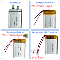 Batterie au lithium polymère 3.7v 500mAh 600mAh 503035/503040 601220-602030 pour drone, 500 cycles, -20~60