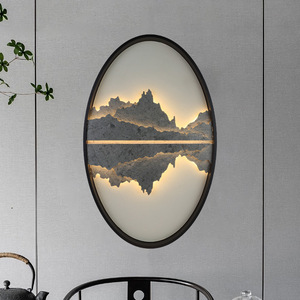 <b>Wall</b> Lamp Oval 3D Landscape Painting Led <b>Light</b> Source E27 <b>Switch</b> Control For Entrance Hall Sofa Background Custom Made - Product Image 4