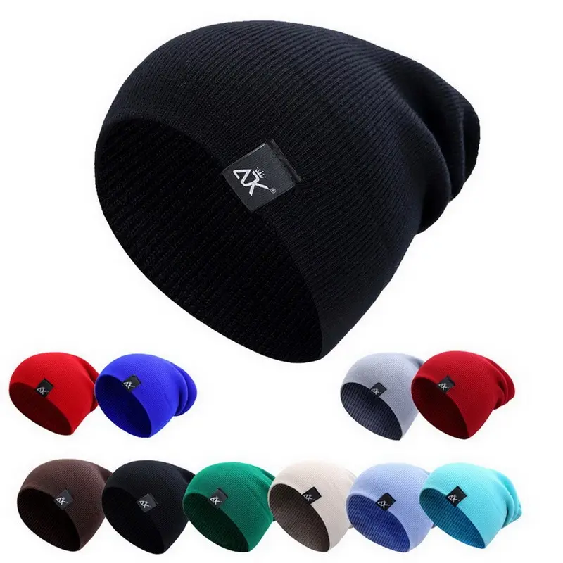 Beanie Hat Women Casual Men's Hat Fashion Knitted Winter Hat For Men Warm Solid Hip-hop Female Baggy Skullies Unisex Cap