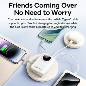 Rpp-73 35W Pd Power Bank 20000Mah With 2 Fast <b>Charging</b> <b>Cables</b> Four Output Methods Banks RPP-73 35W PD Power Bank 20000mAh With 2 - Product Image 5