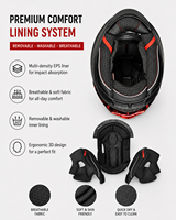 Casque de moto intégral professionnel BOJUE G30 en fibre de carbone - Conception de course légère, homologué DOT, fermeture rapide, toutes tailles
