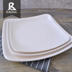 Conjunto de jantar quadrado branco inquebrável, moderno, prato quadrado, jantar de luxo