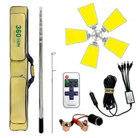 Conpex 5 page COB Lamp Remote Control Portable Telescopic Rod Camp Lamp Outdoor DC 12V LED Camping Light