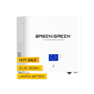 Dudukan dinding 24v 200ah 5kwh, cadangan rumah baterai 25.6v daya Lithium surya RV baterai untuk pengontrol 5000w 48v 200ah