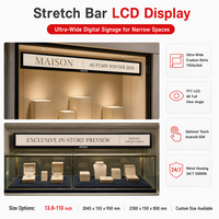 Layar LCD Bar Ultra Lebar untuk Display Jendela Konter Merek Mewah, Signage Digital 1920x360 49 Inci