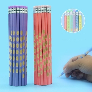 Crayon à dessin triangulaire en bois de citron vert brillant avec pointe en caoutchouc, pour l'apprentissage et la papeterie, crayon HB, vente en gros - Product Image 2