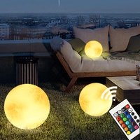 Lampe solaire LED sphérique RGB étanche en forme de lune pour extérieur avec télécommande, idéale pour le dropshipping