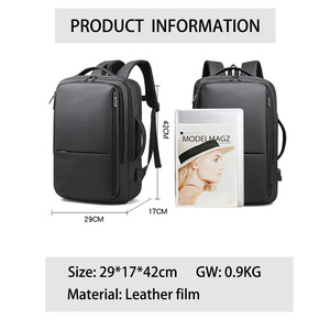 Custom Logo Fancy Leather Film School <b>Backpack</b> Potable Hiking Business <b>Waterproof</b> Camping Travel Sports Laptop Bag for Adults - Product Image 2