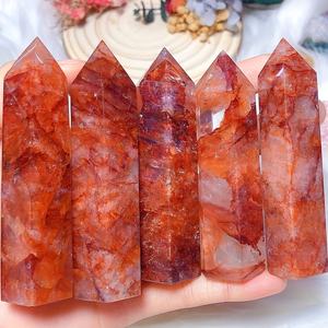 Torre de Cuarzo Rojo Fuego Natural al por Mayor, Cristal Ecológico para Sanación, Artesanía Tallada, Piedra Preciosa de Feng Shui, Regalo para el Hogar - Product Image 4
