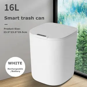 Lixeira de lixo recarregável automática, abs, sensor doméstico, indução, sem toque, lata de lixo inteligente
