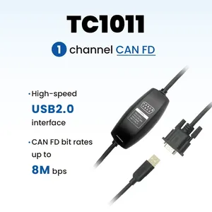 Analyseur de bus CAN industriel TC1011, interface isolée CAN FD vers USB monocanal, 8 Mbps, 2500 V - Product Image 1