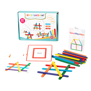 Puzzle in Legno con <span class=keywords><strong>Bastoncini</strong></span> per Abbinamento Forme, Gioco per Bambini per Allenamento della Logica Spaziale, <span class=keywords><strong>Bastoncini</strong></span> Arcobaleno in Legno per Bambini - Product Image 1